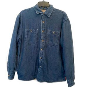 Wrangler Button Up Polyester Lined Sweater Blue Mens Size M